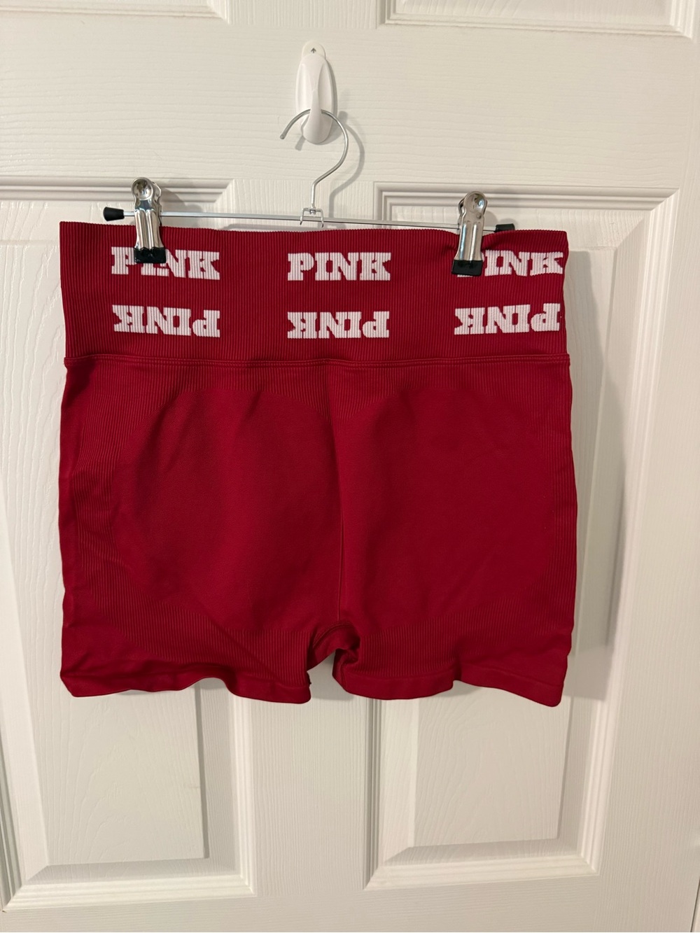 PINK Victoria's Secret Red Ribbed High-Waist Bike Shorts